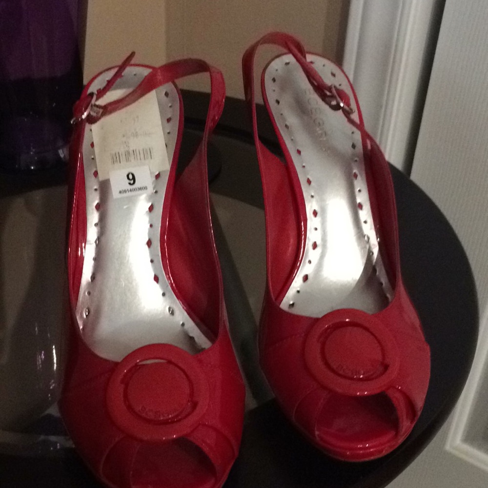 BCBGIRLS Red Peep Toe